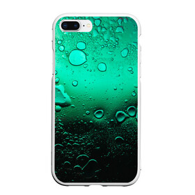 Чехол для iPhone 7Plus/8 Plus матовый с принтом Зеленые капли клетки в Новосибирске, Силикон | Область печати: задняя сторона чехла, без боковых панелей | Тематика изображения на принте: биология | вода | градиент | для всех | дождь | капли | клетки | летний | на каждый день | обычный | окно | поверхность | повседневный | размытость | роса | стекло