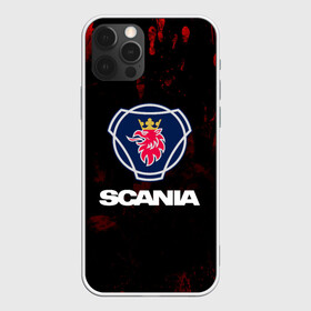 Чехол для iPhone 12 Pro с принтом Scania в Новосибирске, силикон | область печати: задняя сторона чехла, без боковых панелей | scania | автобус | грузовик | дальнобой | дальнобойщик | лев | скания | фура | шведское авто