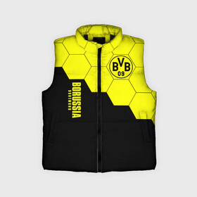 Детский жилет утепленный 3D с принтом Borussia Dortmund в Новосибирске,  |  | borussia | bvb | dortmund | fifa | football | soccer | uefa | боруссия | германия | клуб | лига | матч | мяч | спорт | уефа | фифа | футбол | шмельцер