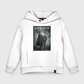 Детское худи Oversize хлопок с принтом Sherlock в Новосибирске, френч-терри — 70% хлопок, 30% полиэстер. Мягкий теплый начес внутри —100% хлопок | боковые карманы, эластичные манжеты и нижняя кромка, капюшон на магнитной кнопке | Тематика изображения на принте: sherlock | детектив | сериалы | шерлок | шерлок холмс