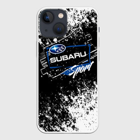 Чехол для iPhone 13 mini с принтом SUBARU SPORT в Новосибирске,  |  | auto | autosport | avto | car | race | road | sport | street racing | subaru | авто | автоспорт | гонки | дорога | марка | машина | спорт | субару | тачка | трасса