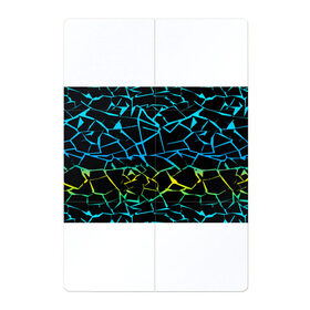 Магнитный плакат 2Х3 с принтом НЕОНОВЫЙ ГРАДИЕНТ в Новосибирске, Полимерный материал с магнитным слоем | 6 деталей размером 9*9 см | Тематика изображения на принте: геометрия | градиент | лед | молнии | неон | пестрый | полосы | разлом | синий | спортивный | стекло | текстура