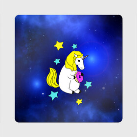 Магнит виниловый Квадрат с принтом Звездный Единорог в Новосибирске, полимерный материал с магнитным слоем | размер 9*9 см, закругленные углы | Тематика изображения на принте: angel | stars | unicorn | wings | ангел | блестящие | вселенная | галактика | детские | донат | еда | единорог | единорожки | звезды | копыта | космический | лошадка | лошадь | луна | малыш | неоновые | пегас | пони