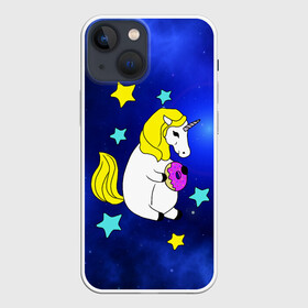 Чехол для iPhone 13 mini с принтом Звездный Единорог в Новосибирске,  |  | angel | stars | unicorn | wings | ангел | блестящие | вселенная | галактика | детские | донат | еда | единорог | единорожки | звезды | копыта | космический | лошадка | лошадь | луна | малыш | неоновые | пегас | пони