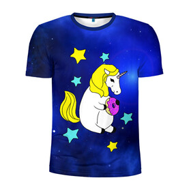 Мужская футболка 3D спортивная с принтом Звездный Единорог в Новосибирске, 100% полиэстер с улучшенными характеристиками | приталенный силуэт, круглая горловина, широкие плечи, сужается к линии бедра | Тематика изображения на принте: angel | stars | unicorn | wings | ангел | блестящие | вселенная | галактика | детские | донат | еда | единорог | единорожки | звезды | копыта | космический | лошадка | лошадь | луна | малыш | неоновые | пегас | пони