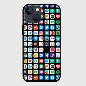 Чехол для iPhone 13 mini с принтом Iphone and Apps Icons в Новосибирске,  |  | android | apk | apps | icon | iphone | iphone and apps icons | social | айфон | андроид | значок | приложение