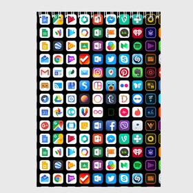 Скетчбук с принтом Iphone and Apps Icons в Новосибирске, 100% бумага
 | 48 листов, плотность листов — 100 г/м2, плотность картонной обложки — 250 г/м2. Листы скреплены сверху удобной пружинной спиралью | android | apk | apps | icon | iphone | iphone and apps icons | social | айфон | андроид | значок | приложение