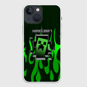 Чехол для iPhone 13 mini с принтом Minecraft в Новосибирске,  |  | craft | creeper | dungeon | dungeons | earth | game | logo | mine | minecraft | mobile | online | дунгеонс | земля | зомби | игра | крипер | лого | майкрафт | майнкрафт | мобайл | онлайн | подземелье | подземелья