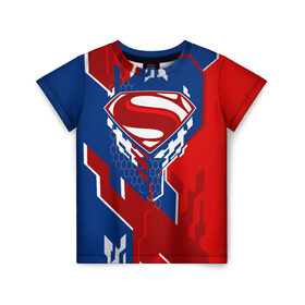 Детская футболка 3D с принтом Знак Супермен в Новосибирске, 100% гипоаллергенный полиэфир | прямой крой, круглый вырез горловины, длина до линии бедер, чуть спущенное плечо, ткань немного тянется | justice league movie | superman logo | vdpartat | геометрия | знаки | лига справедливости | логотипы | символы | супермен