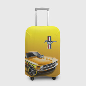 Чехол для чемодана 3D с принтом Mustang в Новосибирске, 86% полиэфир, 14% спандекс | двустороннее нанесение принта, прорези для ручек и колес | car | hoofs | horse | mane | motorsport | mustang | power | prestige | tail | usa | автомобиль | автоспорт | грива | конь | копыта | лошадь | мощь | мустанг | престиж | сша | хвост