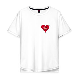 Мужская футболка хлопок Oversize с принтом Love/Lost в Новосибирске, 100% хлопок | свободный крой, круглый ворот, “спинка” длиннее передней части | 