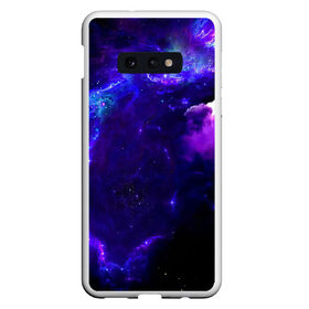 Чехол для Samsung S10E с принтом Космическое небо в Новосибирске, Силикон | Область печати: задняя сторона чехла, без боковых панелей | Тематика изображения на принте: арт | звёзды | иний | космос | облако | розовый | сияние | тёмный | туманность | фиолоетовый | черный | яркие цвета