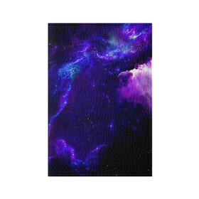 Обложка для паспорта матовая кожа с принтом Космическое небо в Новосибирске, натуральная матовая кожа | размер 19,3 х 13,7 см; прозрачные пластиковые крепления | Тематика изображения на принте: арт | звёзды | иний | космос | облако | розовый | сияние | тёмный | туманность | фиолоетовый | черный | яркие цвета