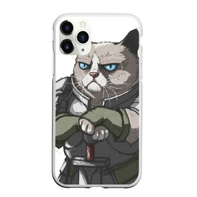 Чехол для iPhone 11 Pro Max матовый с принтом Grumpy Cat в Новосибирске, Силикон |  | grumpy cat | грустный кот | доспехи | кот | кот в доспехах | кот воин | кот рыцарь | суровый кот