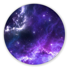 Коврик для мышки круглый с принтом Космическое небо в Новосибирске, резина и полиэстер | круглая форма, изображение наносится на всю лицевую часть | арт | белый | бирюзовый | звёзды | космос | облако | розовый | синий | сияние | тёмный | туманность | фиолетовый | яркие цвета