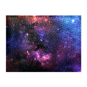Обложка для студенческого билета с принтом Космическое небо в Новосибирске, натуральная кожа | Размер: 11*8 см; Печать на всей внешней стороне | Тематика изображения на принте: арт | звёзды | космос | красный | облако | розовый | синий | сияние | темный | туманность | фиолетовый | яркие цвета