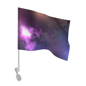Флаг для автомобиля с принтом Космические туманности в Новосибирске, 100% полиэстер | Размер: 30*21 см | арт | звёзды | космос | красный | облако | оранжевый | розовый | синий | сияние | темный | туманность | фиолетовый | черный | яркие цвета