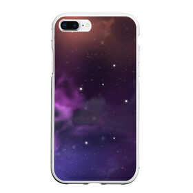 Чехол для iPhone 7Plus/8 Plus матовый с принтом Космические туманности в Новосибирске, Силикон | Область печати: задняя сторона чехла, без боковых панелей | арт | звёзды | космос | красный | облако | оранжевый | розовый | синий | сияние | темный | туманность | фиолетовый | черный | яркие цвета