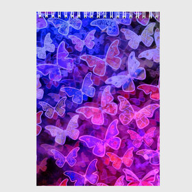 Скетчбук с принтом Стеклянный рой в Новосибирске, 100% бумага
 | 48 листов, плотность листов — 100 г/м2, плотность картонной обложки — 250 г/м2. Листы скреплены сверху удобной пружинной спиралью | бабочка | бабочки | зелёный | красный чёрный | розовый | синий | фиолетовый | черный
