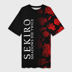 Платье-футболка 3D с принтом Sekiro: Shadows Die Twice 2 в Новосибирске,  |  | sekiro | shadows | логотип | секиро | япония