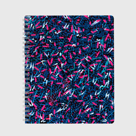 Тетрадь с принтом Кристаллы и линии в Новосибирске, 100% бумага | 48 листов, плотность листов — 60 г/м2, плотность картонной обложки — 250 г/м2. Листы скреплены сбоку удобной пружинной спиралью. Уголки страниц и обложки скругленные. Цвет линий — светло-серый
 | brushstroke | crystal | lines | paint | импрессионизм | краски | кристаллы | линии | мазки | потерялся | экспрессионизм