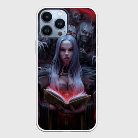 Чехол для iPhone 13 Pro Max с принтом Demonic book в Новосибирске,  |  | Тематика изображения на принте: book | deads | demon | demoness | demonic | demonical | demons | devil | the demon book | witch | ведьма | демон | демоница | демонический | демоны | дьявол | дьяволица | книга | колдунья | мертвецы | череп