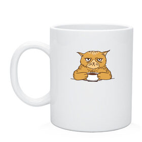 Кружка с принтом Grumpy Cat Coffee в Новосибирске, керамика | объем — 330 мл, диаметр — 80 мм. Принт наносится на бока кружки, можно сделать два разных изображения | cat | coffee | grumpy | hot | kitten | kitty | pussycat | ароматный | горячий | грампи | злой | киса | кот | котик | котэ | кофе | кофеек | кошка | кружка | милый | не выспался | недовольный | прикол | сердитый | сонный | чашка