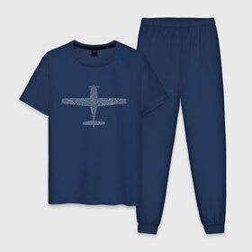Мужская пижама хлопок с принтом Cirrus - авиационный алфавит в Новосибирске, 100% хлопок | брюки и футболка прямого кроя, без карманов, на брюках мягкая резинка на поясе и по низу штанин
 | авиация | самолет | цирус