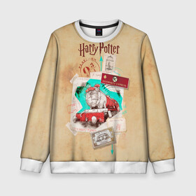 Детский свитшот 3D с принтом Harry Potter Hogwarts Express в Новосибирске, 100% полиэстер | свободная посадка, прямой крой, мягкая тканевая резинка на рукавах и понизу свитшота | harry potter | kings cross station | vdosadir | вокзал кингс кросс | гарри поттер | джоан роулинг | платформа