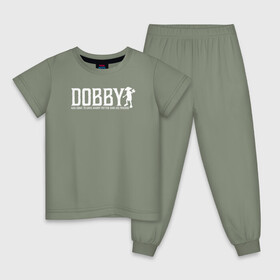 Детская пижама хлопок с принтом Dobby Has Come to Save Harry в Новосибирске, 100% хлопок |  брюки и футболка прямого кроя, без карманов, на брюках мягкая резинка на поясе и по низу штанин
 | dobby | harry potter | vdosadir | гарри поттер | джоан роулинг | добби