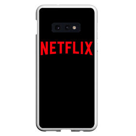 Чехол для Samsung S10E с принтом NETFLIX в Новосибирске, Силикон | Область печати: задняя сторона чехла, без боковых панелей | Тематика изображения на принте: netflix | stranger things | нетфликс | очень странные дела