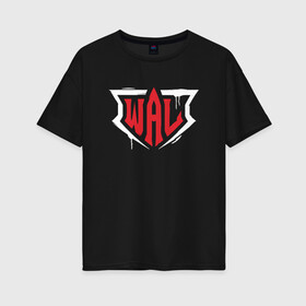 Женская футболка хлопок Oversize с принтом WAL logo в Новосибирске, 100% хлопок | свободный крой, круглый ворот, спущенный рукав, длина до линии бедер
 | armwrestling | wal | world armwrestling league | армрестлинг | вал