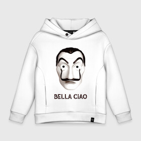 Детское худи Oversize хлопок с принтом BELLA CIAO в Новосибирске, френч-терри — 70% хлопок, 30% полиэстер. Мягкий теплый начес внутри —100% хлопок | боковые карманы, эластичные манжеты и нижняя кромка, капюшон на магнитной кнопке | bella ciao | бумажный дома | деньги | сериал