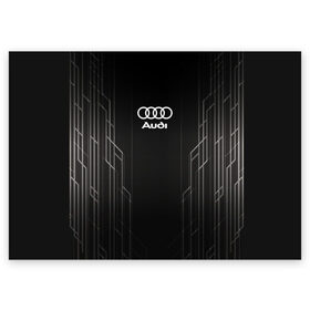 Поздравительная открытка с принтом AUDI в Новосибирске, 100% бумага | плотность бумаги 280 г/м2, матовая, на обратной стороне линовка и место для марки
 | Тематика изображения на принте: audi | auto | sport | авто | автомобиль | автомобильные | ауди | бренд | марка | машины | спорт