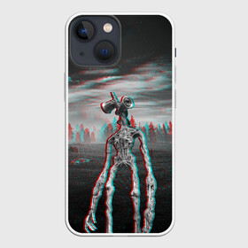 Чехол для iPhone 13 mini с принтом Siren Head Horror Glitch в Новосибирске,  |  | glitch | glitch siren head | rgb | siren head | sirena | глитч | глич | ретро | сирейноголовый | сирена | сиреноголовый