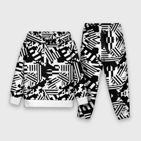 Детский костюм 3D (с толстовкой) с принтом Хаотичные линии в Новосибирске,  |  | Тематика изображения на принте: абстракция | белое | геометрические абстракции | геометрия | кляксы | линии | полоски | полосы | пятна | узоры | хаос | хаотичные линии | черно белое | чернобелое | черное | черные линии