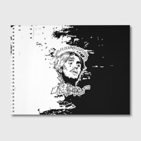 Альбом для рисования с принтом Lil Peep в Новосибирске, 100% бумага
 | матовая бумага, плотность 200 мг. | benz truck | emo rap | gbc | gustav elijah ahr | hip hop | lil | lil peep | lil tracy | lilpeep | peep | rap | rip | густав элайджа | лил пип