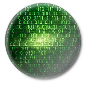 Значок с принтом Двоичный код в Новосибирске,  металл | круглая форма, металлическая застежка в виде булавки | it | двоичный код | информация | код | кодерам | кодеру | программирование | программисту | технологии