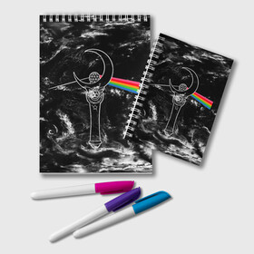 Блокнот с принтом Dark Side of the Moon Stick в Новосибирске, 100% бумага | 48 листов, плотность листов — 60 г/м2, плотность картонной обложки — 250 г/м2. Листы скреплены удобной пружинной спиралью. Цвет линий — светло-серый
 | anime | japan | manga | pink floyd | sailor moon | аниме | девочка | девушка | луна | лунная призма | манга | сейлор мун | сэйлор мун | япония