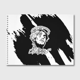 Альбом для рисования с принтом Lil Peep в Новосибирске, 100% бумага
 | матовая бумага, плотность 200 мг. | benz truck | emo rap | gbc | gustav elijah ahr | hip hop | lil | lil peep | lil tracy | lilpeep | peep | rap | rip | густав элайджа | лил пип