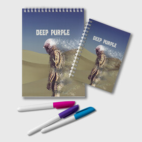 Блокнот с принтом Deep Purple Whoosh в Новосибирске, 100% бумага | 48 листов, плотность листов — 60 г/м2, плотность картонной обложки — 250 г/м2. Листы скреплены удобной пружинной спиралью. Цвет линий — светло-серый
 | 2020 | cover | deep | desert | hard | logo | metal | moon | music | new album | purple | rock | whoosh | дип | космонавт | легендарная | легендарный | лого | луна | метал | музыка | новый альбом | обложка | пепл | перпл | пустыня | рок | т