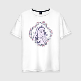 Женская футболка хлопок Oversize с принтом Sleeping Beauty в Новосибирске, 100% хлопок | свободный крой, круглый ворот, спущенный рукав, длина до линии бедер
 | aurora | disney princess | sleeping beauty | vdkimel | аврора | спящая красавица