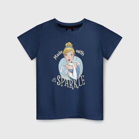 Детская футболка хлопок с принтом Золушка в Новосибирске, 100% хлопок | круглый вырез горловины, полуприлегающий силуэт, длина до линии бедер | cinderella | disney princess | vdkimel | золушка