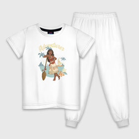 Детская пижама хлопок с принтом Моана в Новосибирске, 100% хлопок |  брюки и футболка прямого кроя, без карманов, на брюках мягкая резинка на поясе и по низу штанин
 | Тематика изображения на принте: disney princess | moana | vdkimel | моана