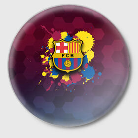 Значок с принтом Barcelona в Новосибирске,  металл | круглая форма, металлическая застежка в виде булавки | barcelona | barselona | futbol club | барса | барселона | лионель месси | люблю футбол | месси | сине гранатовые | фанат | фк барселона | форма | форма игроков | футбол | футбольный клуб | эмблема | эмблема клуба