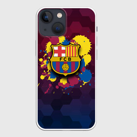 Чехол для iPhone 13 mini с принтом Barcelona в Новосибирске,  |  | barcelona | barselona | futbol club | барса | барселона | лионель месси | люблю футбол | месси | сине гранатовые | фанат | фк барселона | форма | форма игроков | футбол | футбольный клуб | эмблема | эмблема клуба