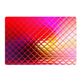 Магнитный плакат 3Х2 с принтом Зеркальная сетка в Новосибирске, Полимерный материал с магнитным слоем | 6 деталей размером 9*9 см | Тематика изображения на принте: зеркало | искажение | красный | оранжевый | розовый | сетка | стекло | фиолетовый