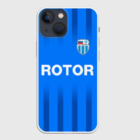 Чехол для iPhone 13 mini с принтом РОТОР Волгоград в Новосибирске,  |  | fc | football club | rotor | rotor volgograd | sport | vlg | volgograd | волгоград | ротор | ротор волгоград | униформа | фирменые цвета | фк | форма | футбольная | футбольная форма ротор