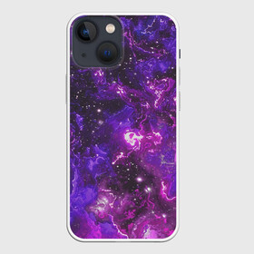 Чехол для iPhone 13 mini с принтом Галактика в Новосибирске,  |  | colors | cosmic | stars | yellow | брызги | звезды | краски | планета | разводы красок