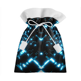 Подарочный 3D мешок с принтом Neon Lights в Новосибирске, 100% полиэстер | Размер: 29*39 см | Тематика изображения на принте: blue | cyberpunk2077 | girl | neon | неон | неоновая